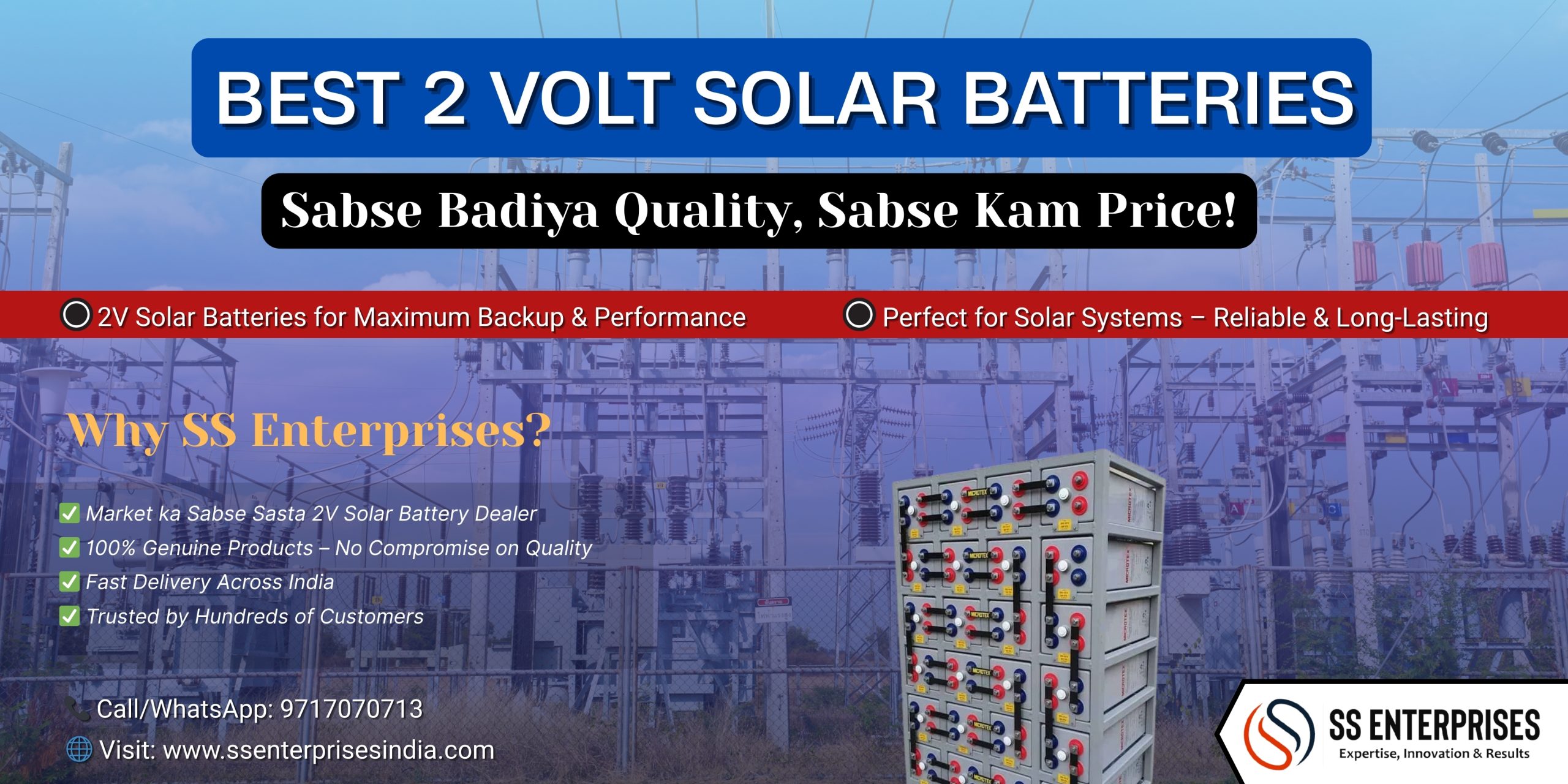 Best 2 Volt Solar Battery for Solar Systems – Affordable, Long Life Batteries by SS Enterprises