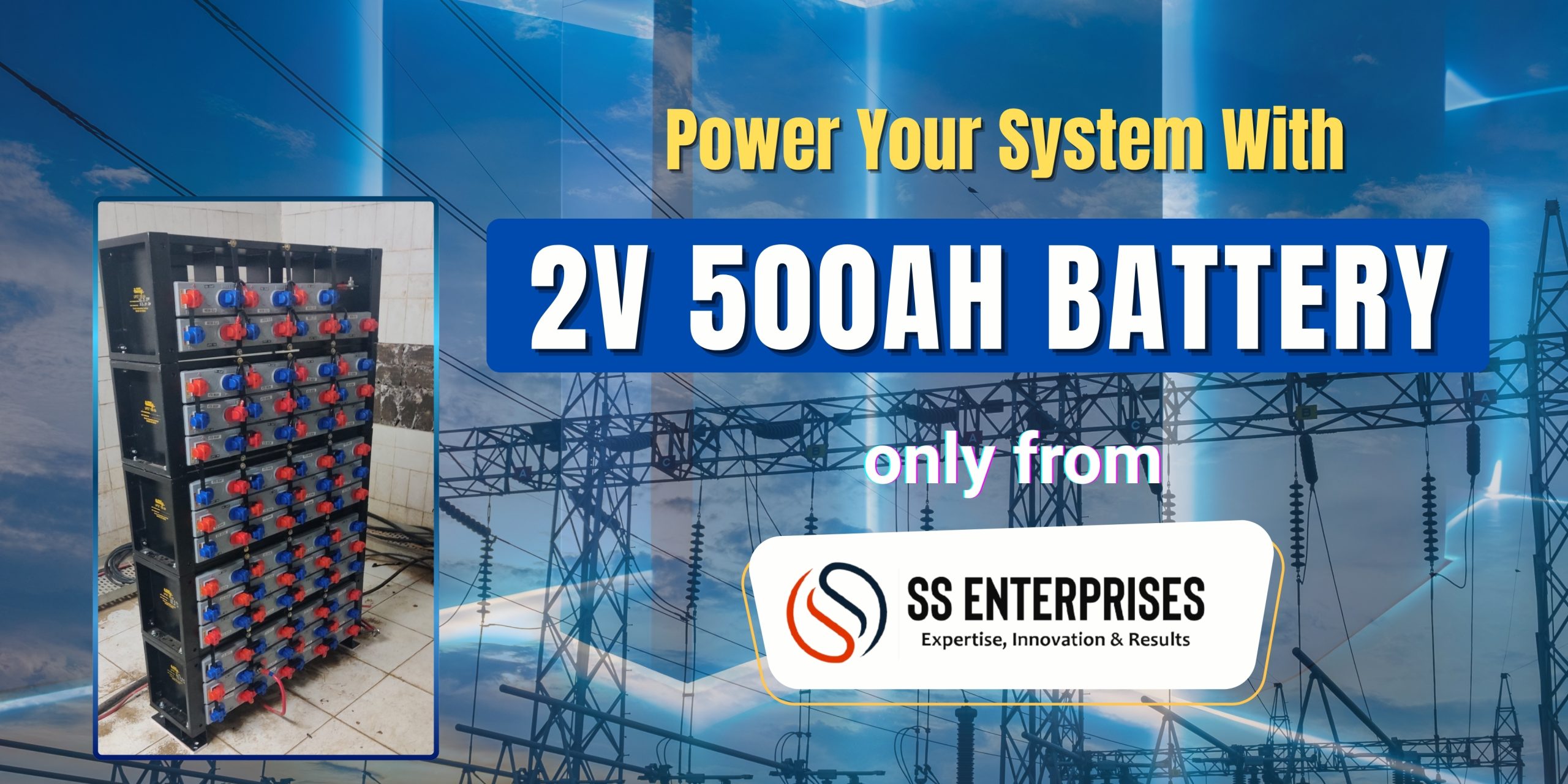 2V 500Ah VRLA battery stack – high capacity batteries for solar and UPS systems – available at best price from SS Enterprises India