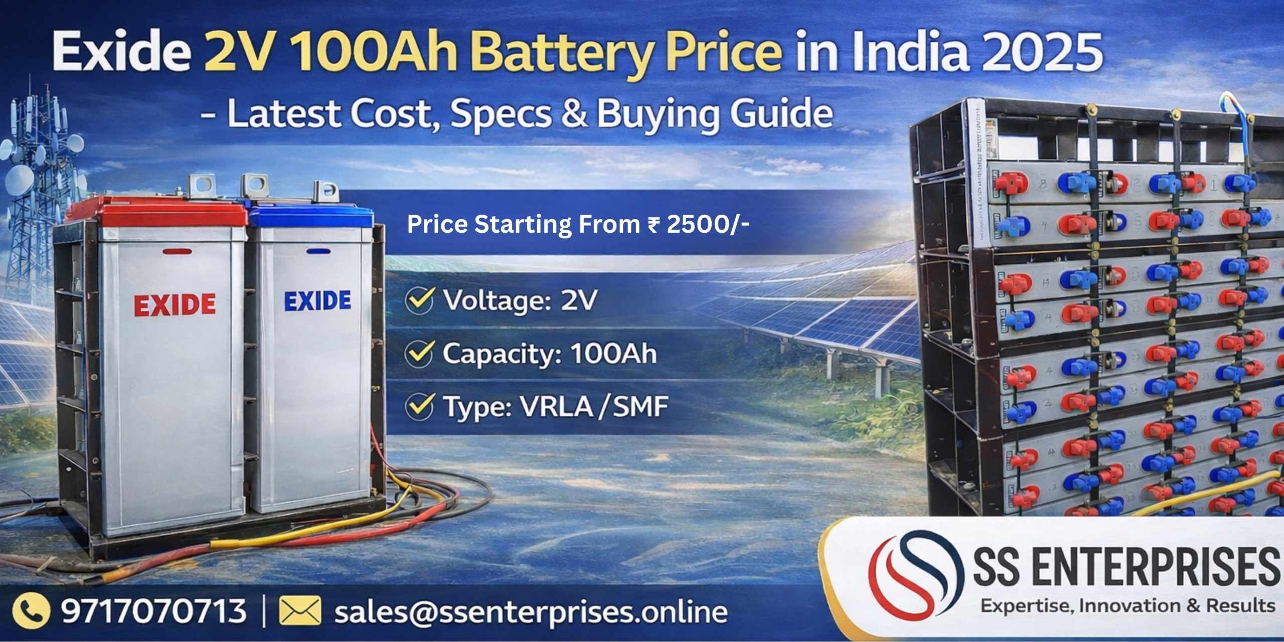 Exide 2V 100Ah Battery Price in India – SS Enterprises