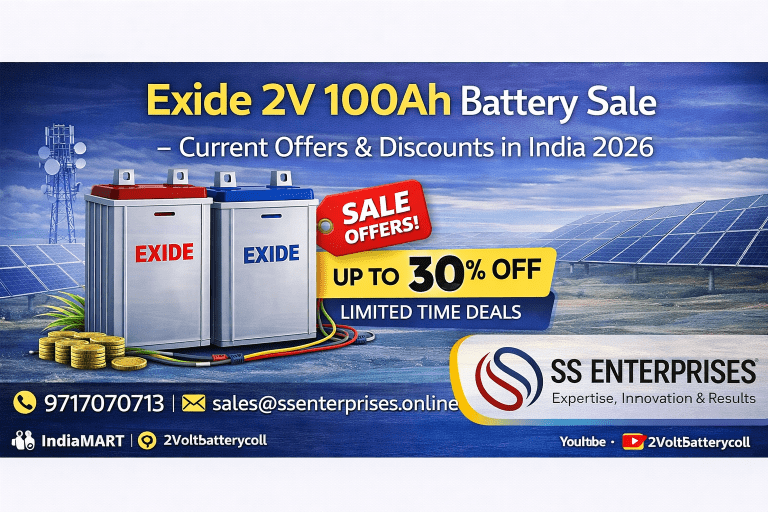Exide 2V 100Ah battery sale India 2026 best price SS Enterprises