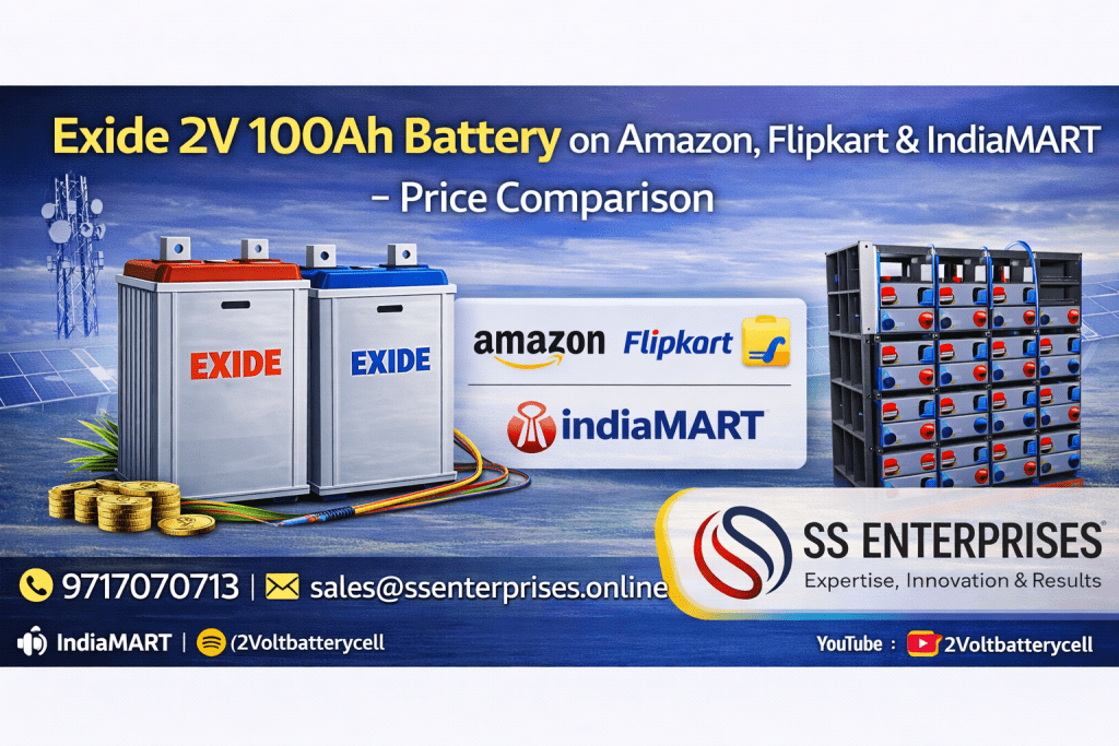 Exide 2V 100Ah Battery on Amazon Flipkart IndiaMart Price Comparison SS Enterprises