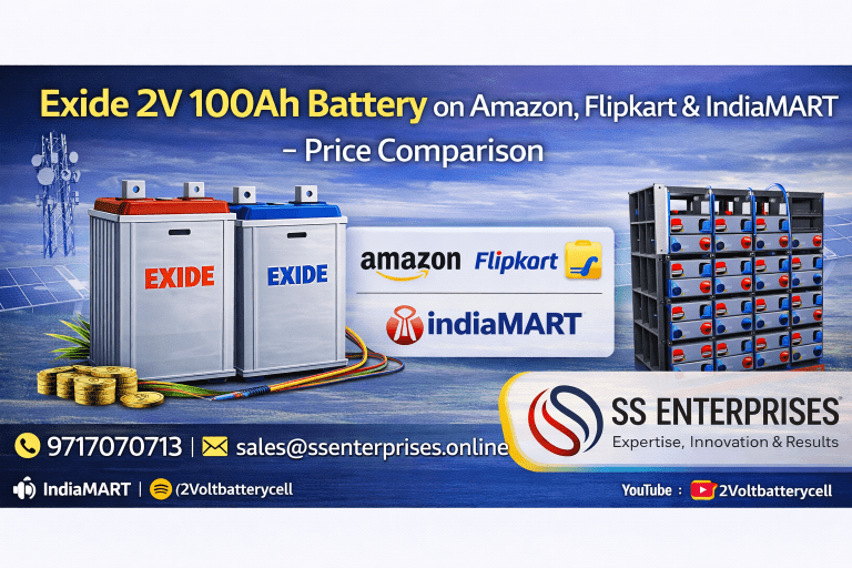Exide 2V 100Ah Battery on Amazon Flipkart IndiaMart Price Comparison SS Enterprises