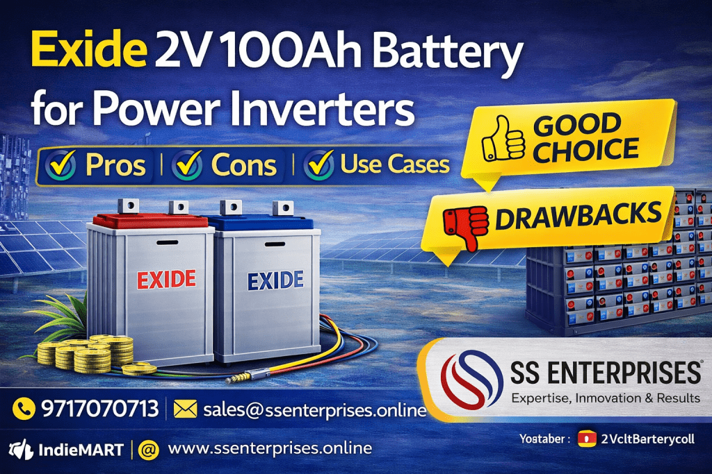 Exide 2V 100Ah battery for power inverters setup SS Enterprises