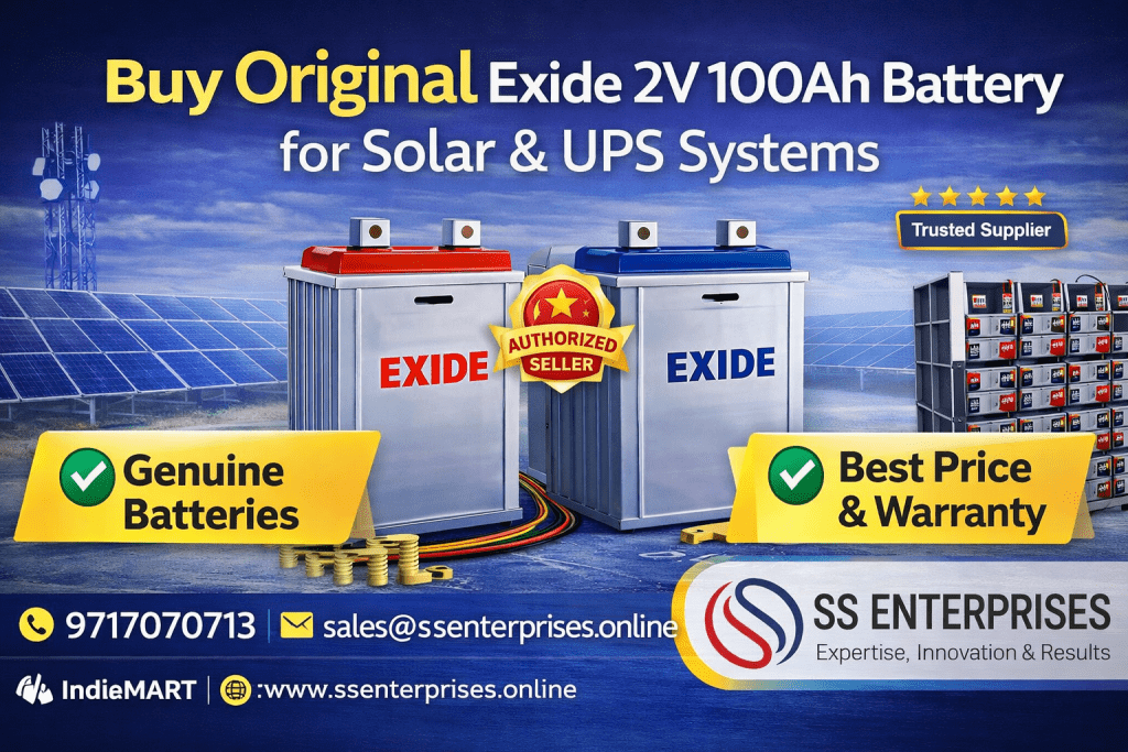 buy original exide 2v 100ah battery for solar and ups systems ss enterprises