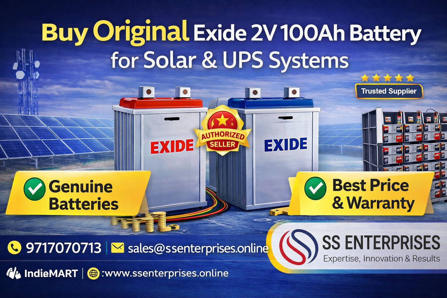 buy original exide 2v 100ah battery for solar and ups systems ss enterprises